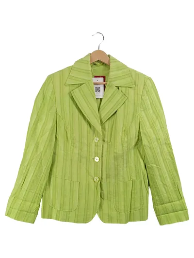 Bianca Damen Blazer Grün Gr. 40 L Gestreift Klassisch Baumwollmischung