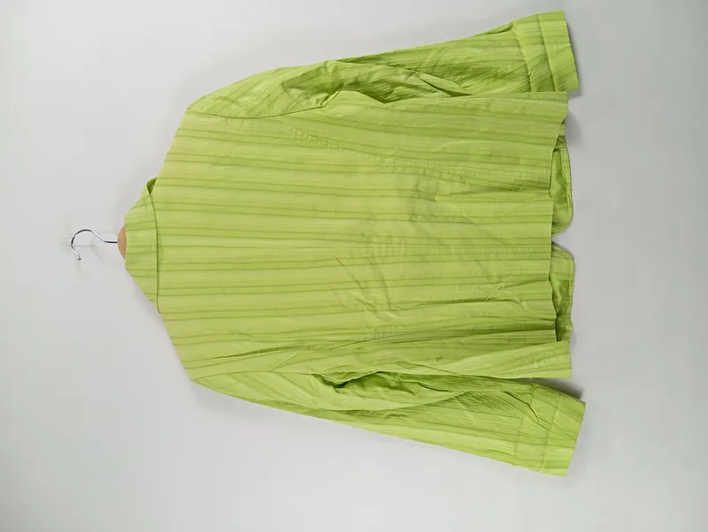 Bianca Damen Blazer Grün Gr. 40 L Gestreift Klassisch Baumwollmischung 2