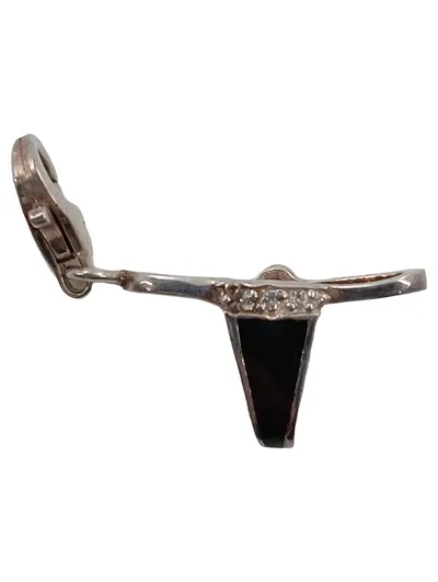 Thomas Sabo Damen Charm Silber Schwarz Strass Elegant