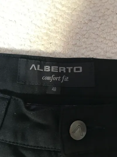 ALBERTO Comfort Fit Stoffhose Herren Gr. 48 W32 Schwarz Business