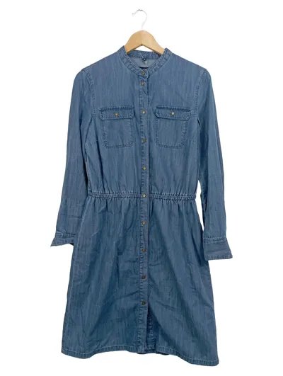 Marc O'Polo Damen Jeanskleid Casual Blau Gr. 38/M Baumwolle Lyocell