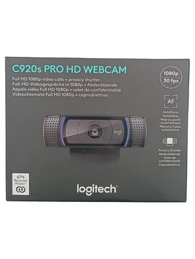 Logitech C920s Pro HD Webcam 1080p Autofokus Abdeckblende Schwarz