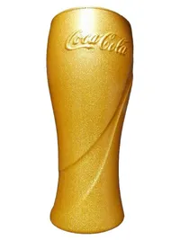 Coca-Cola Sammelglas Gold McDonald's Logo Becher 17cm Glas 1