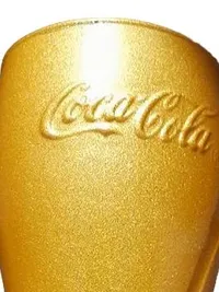 Coca-Cola Sammelglas Gold McDonald's Logo Becher 17cm Glas 3
