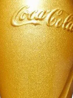 Coca-Cola Sammelglas Gold McDonald's Logo Becher 17cm Glas 5