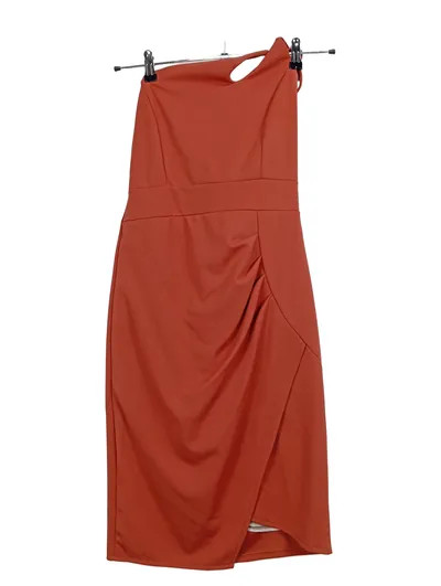 WALG Damen Cocktailkleid Gr. 36/S Orange Elegant Raffungen