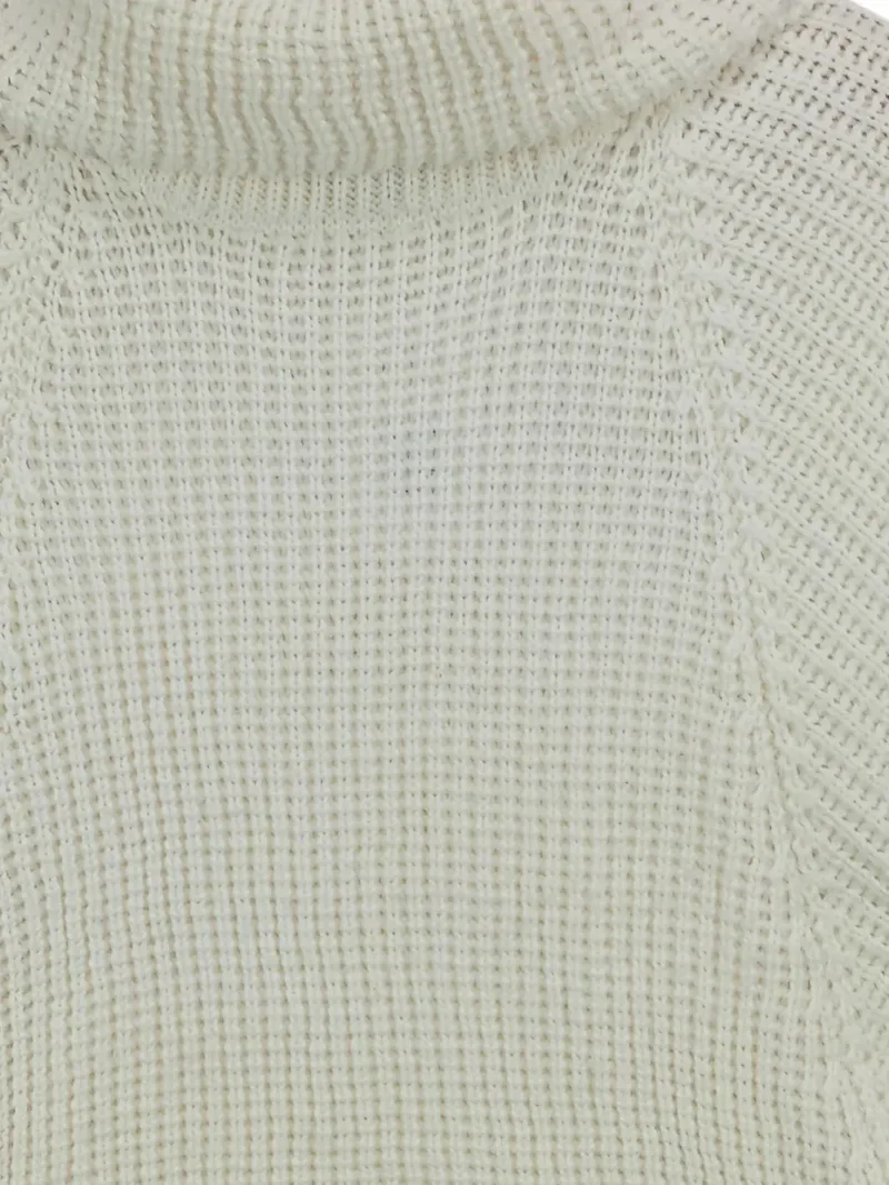SELECT Damen Pullover Rollkragen Strick Weiß Gr. 38/M Casual 2
