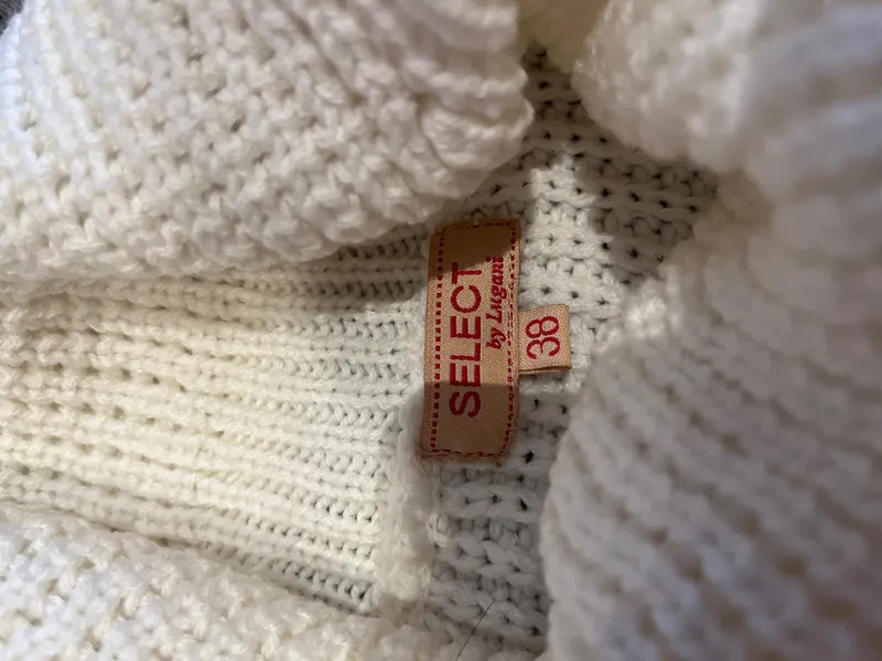 SELECT Damen Pullover Rollkragen Strick Weiß Gr. 38/M Casual 4