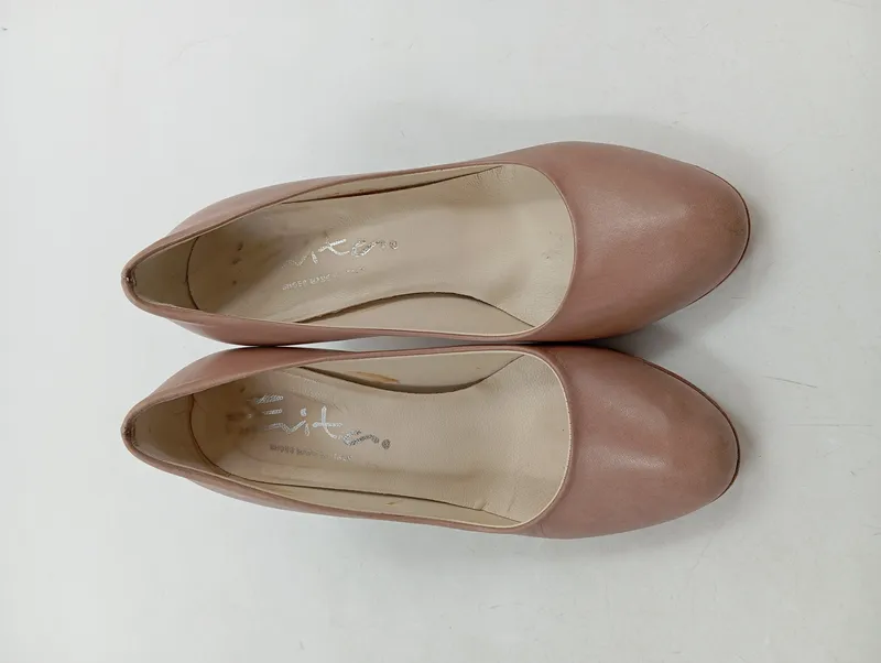 Evita Damen Pumps Leder Beige Gr. 34 Klassisch Made in Italy 2