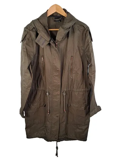 ASOS Damen Parka Jacke Khaki Grün Gr. 50 Kapuze Casual