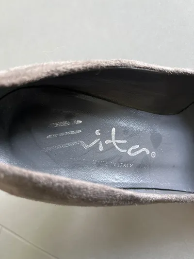 Evita Damen Pumps Wildleder Grau Gr. 34 Elegant Schleife Festlich Slip-On