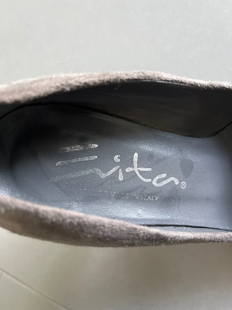 Evita Damen Pumps Wildleder Grau Gr. 34 Elegant Schleife Festlich Slip-On 2