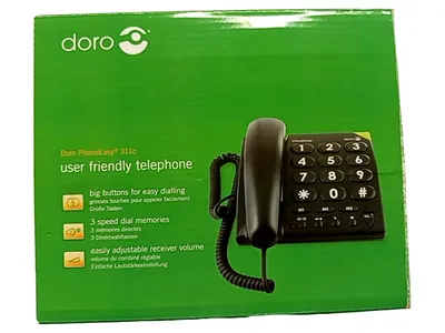 Doro PhoneEasy 311c Schnurgebundenes Telefon Schwarz Große Tasten Senioren