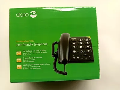 Doro PhoneEasy 311c Schnurgebundenes Telefon Schwarz Große Tasten Senioren