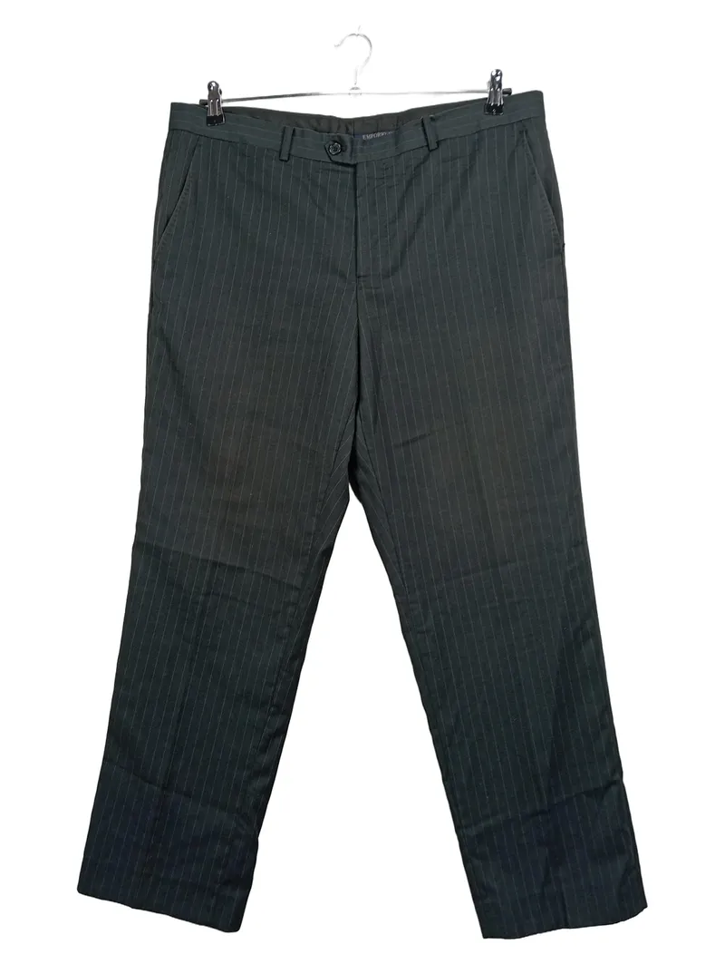 Emporio Fashion Herren Anzughose Nadelstreifen Wolle Gr. 56 Grau 1