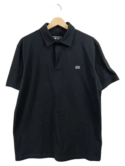 NDK Swiss Poloshirt Herren Gr. 50 L Schwarz Kurzarm Casual