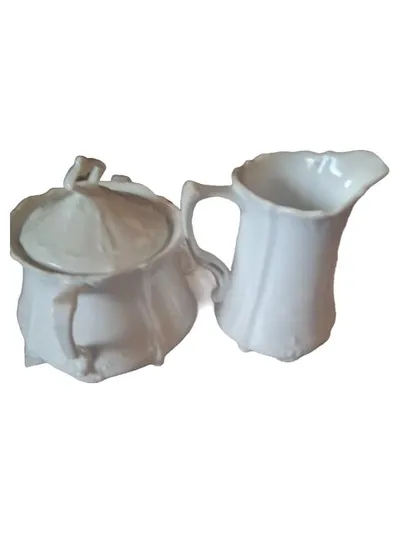 Hutschenreuther Milch und Zucker Set Porzellan Klassisch Weiß Uni