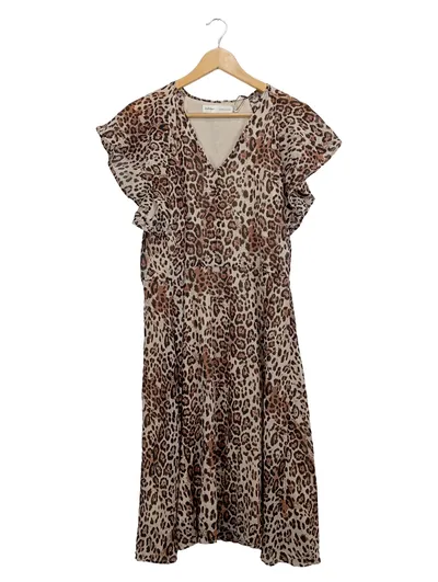 InWear Damen Sommerkleid Leopardenmuster Animal-Print Viskose Gr. 42