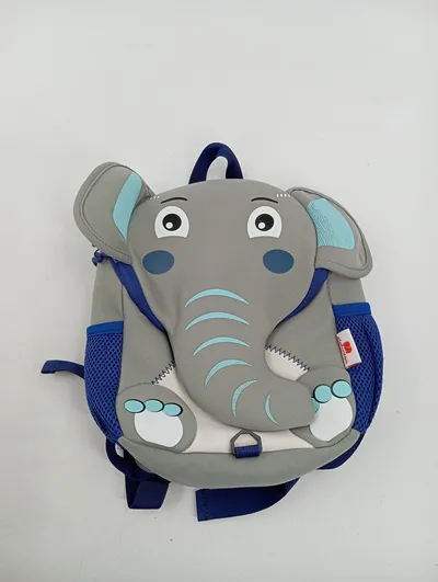 elefanten Kinderrucksack klein Tiermotiv grau Polyester Applikationen