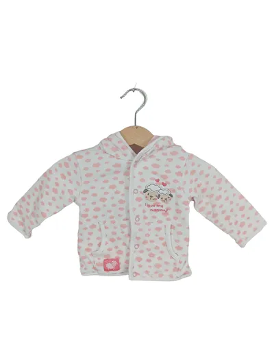 Orsolino Baby Body Gr. 62 Weiß Wolle Tiermotiv Kapuze Kinder