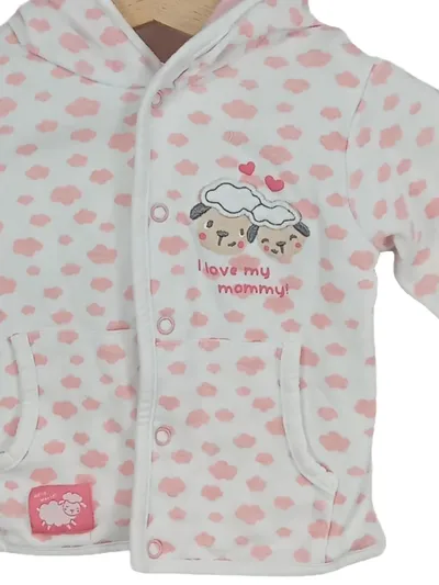 Orsolino Baby Body Gr. 62 Weiß Wolle Tiermotiv Kapuze Kinder