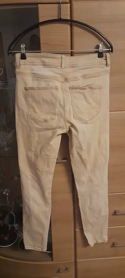 Cache Cache Damen Jeans Hose Slim Fit Beige Gr. 38 Casual