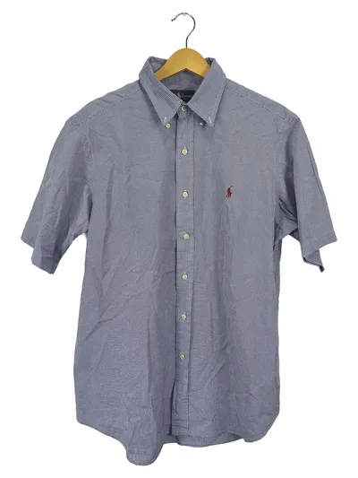 Ralph Lauren Herren Kurzarmhemd kariert Gr. 40 Blau Casual