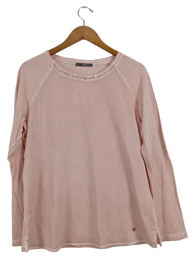 BRAX Damen Langarmshirt Rosa Gr. 40 Pailletten Perlenbesatz Baumwolle
