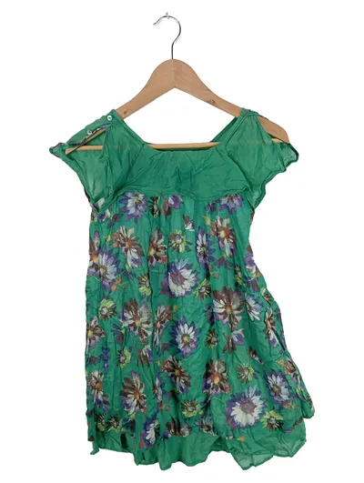 ZARA KIDS Mädchen Sommerkleid Gr. 152 Grün Blumenmuster Casual Baumwolle