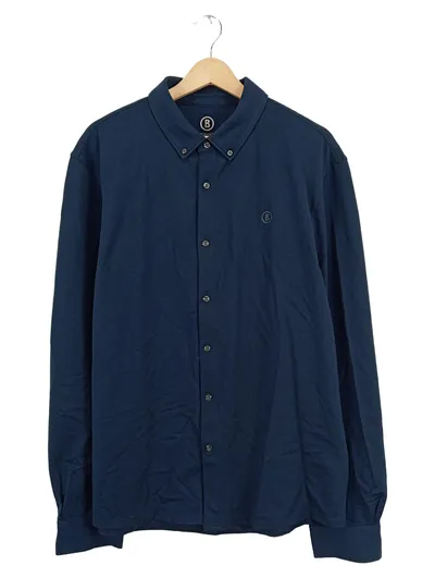 Bogner Herren Freizeithemd Langarm Button-Down Blau Gr. 54 XXL Casual