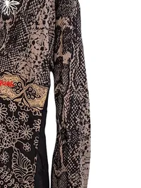 Desigual Damen Bluse Langarm Ethno Stickerei Baumwolle Schwarz XXL 4