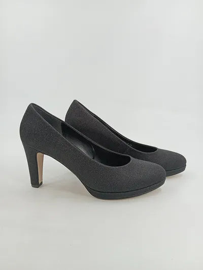 Gabor Damen Pumps Elegant Glitzer Schwarz Größe 40 Business Absatz 10cm