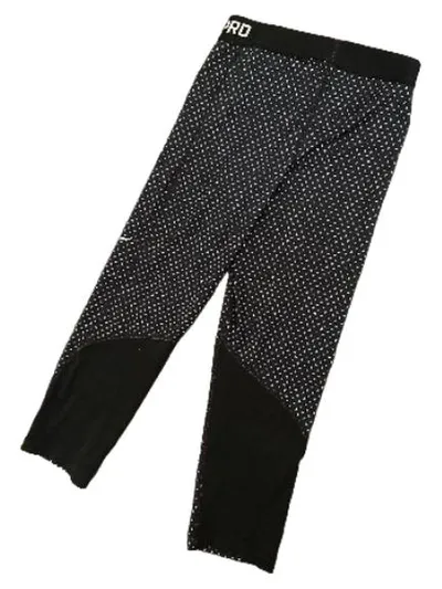 Nike Pro Damen Leggings 3/4 Sporthose Schwarz Punkte Gr. S