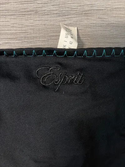 Esprit Damen Bikini Schwarz Gr. 38 B Paisley Stickerei Perlen