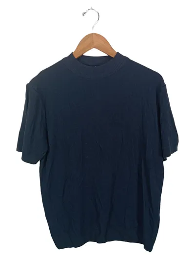 boohooMAN Herren Kurzarm Pullover Rollkragen Rippstrick Schwarz 48/M