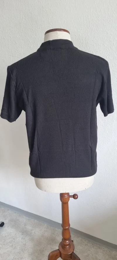 boohooMAN Herren Kurzarm Pullover Rollkragen Rippstrick Schwarz 48/M