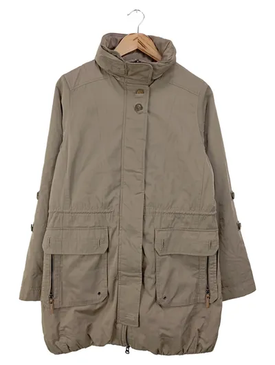 MASSIMO DUTTI Damen Leichte Jacke Gr. 34/XS/L Beige Klassisch Casual Nylon