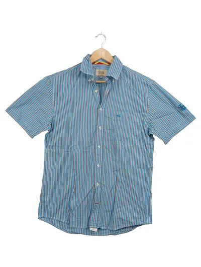 Camel Active Herren Kurzarm Hemd Gr. M gestreift Blau Weiß Casual