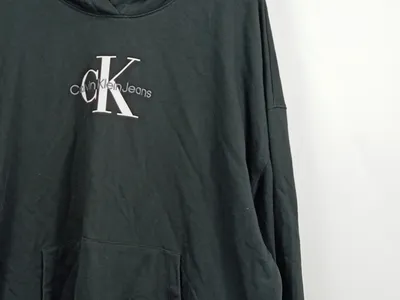 Calvin Klein Jeans Kapuzenpullover Herren Grün Gr. 54 XXL Logo Print