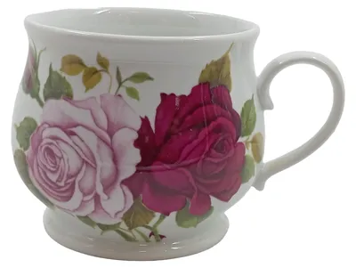 Cha Cult Tasse Porzellan Weiß Romantik Rosen Blumenmuster 9cm Kaffeebecher