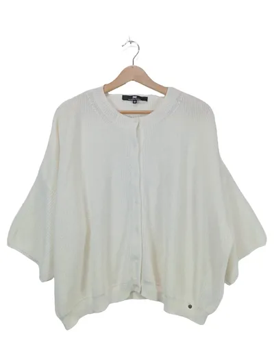 Elisabetta Franchi Strickjacke Damen Weiß Gr. 38 M IT 42 Kurzarm
