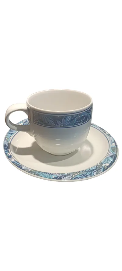 Thomas Tasse Untertasse Porzellan Blau Blumenmuster Klassisch 2 Teile