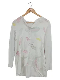 Barbara Becker Damen Bluse Gr. 40/L Feder Muster Casual Mehrfarbig 1