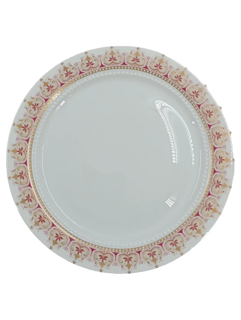 Eschenbach Bavaria Essteller Porzellan Weiß Gold Rot Elegant 20 cm 1