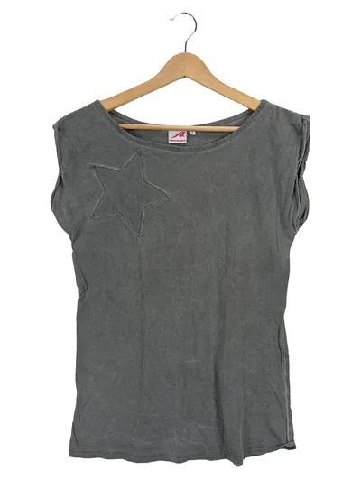 Maui Wowie Damen T-Shirt Grau Gr. 36/S Casual mit Stern Applikation