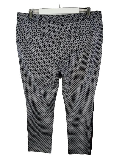 Street One Damen Stoffhose Gr. 44 Grau Geometrisch Casual Alltag