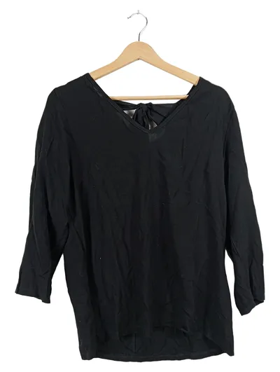 ABOUT YOU Damen Shirt Bluse Schleife Rücken Schwarz Gr. 38 M Viskose