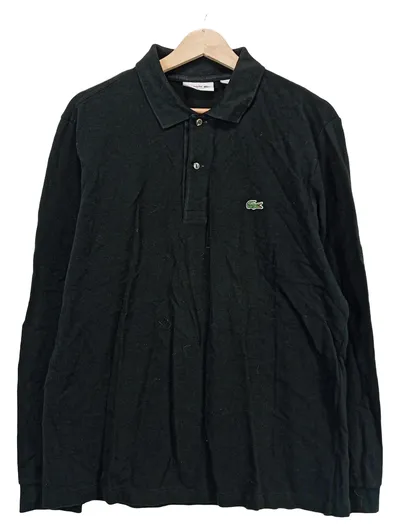 Lacoste Herren Langarm Poloshirt Schwarz Gr. 50 L Classic Fit