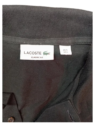 Lacoste Herren Langarm Poloshirt Schwarz Gr. 50 L Classic Fit