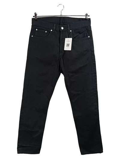Arket Herren Jeans Straight Leg Schwarz W31 Bio-Baumwolle Over Dyed